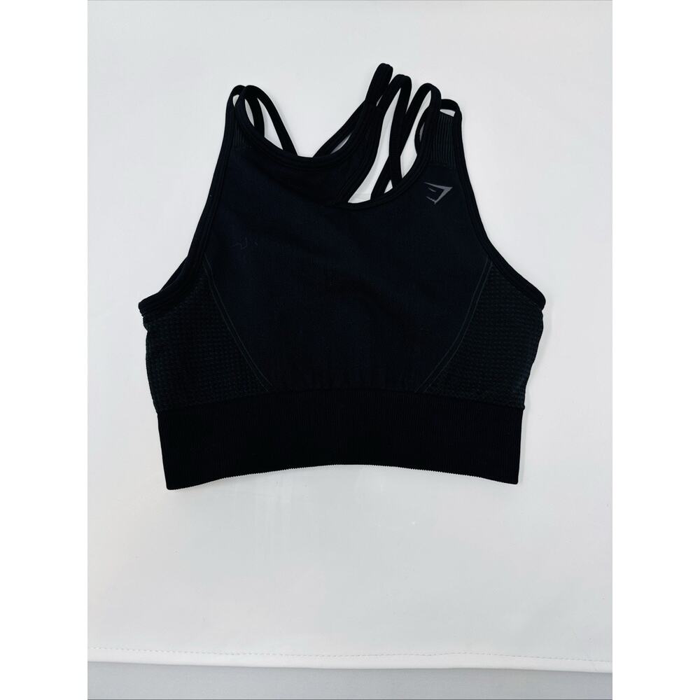 Gymshark Women's Black Ultra Strappy Seamless Sports Gym Bra Top! S